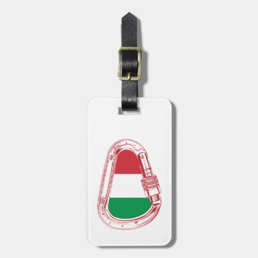 Italien Flaggenschlupfer Carabiner Gepäckanhänger (Vorderseite vertikal)