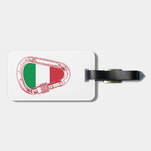 Italien Flaggenschlupfer Carabiner Gepäckanhänger (Rückseite horizontal)