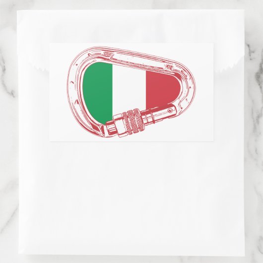Italien Flaggenschlupfer Carabiner Rechteckiger Aufkleber (Tasche)