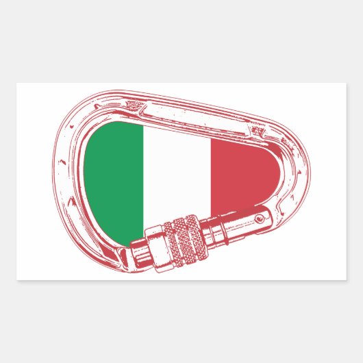 Italien Flaggenschlupfer Carabiner Rechteckiger Aufkleber (Vorderseite)