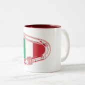Italien Flaggenschlupfer Carabiner Zweifarbige Tasse (VorderseiteRechts)