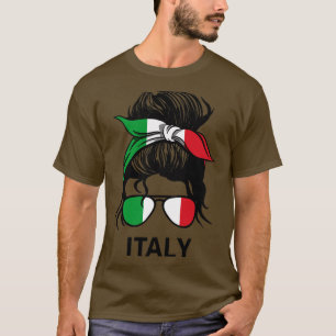 Italien Flaggenstaat Italienische Frau mit Messy B T-Shirt
