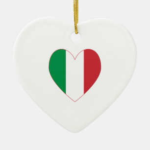 Italien Flaggenstaat Rote Grenze Herz Keramik Ornament