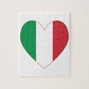 Italien Flaggenstaat Rote Grenze Herz Puzzle