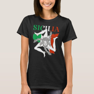 Italien Flaggenstaat Trinacria Sicilia Sizilien Si T-Shirt