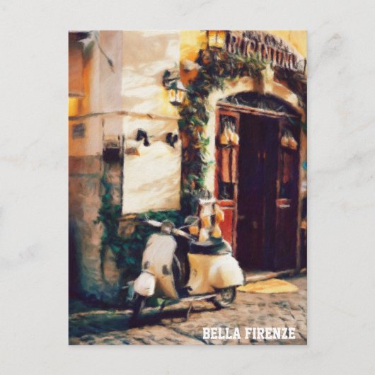 ** Italien Florence Scooter AP12 Cobblestone Postkarte (Vorderseite)