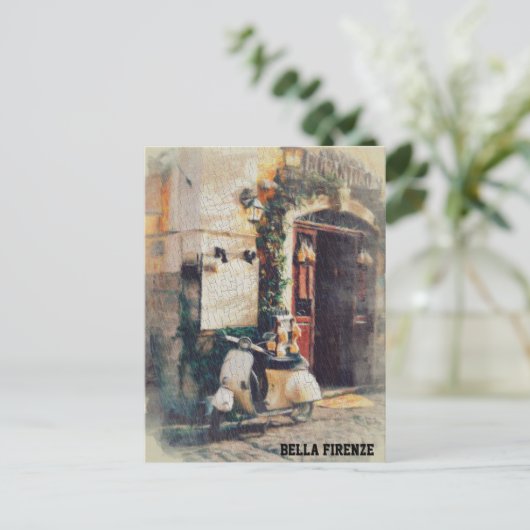 ** Italien Florence Scooter AP12 Cobblestone Postkarte (Stehend Vorderseite)