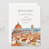Italien Florentiner Landschaft Einladung Hochzeite (Vorne/Hinten)