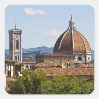 Italien, Florenz, Blick auf den Dom von Florenz Quadratischer Aufkleber