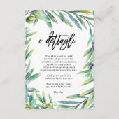 Italien Florenz - Einzelheiten zur Hochzeit Begleitkarte (Vorderseite)