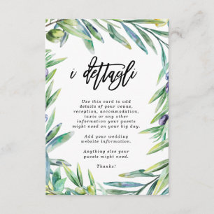 Italien Florenz - Einzelheiten zur Hochzeit Begleitkarte