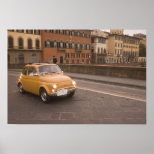 Italien, Florenz. Fiat 800 Kundgebung durchquert A Poster