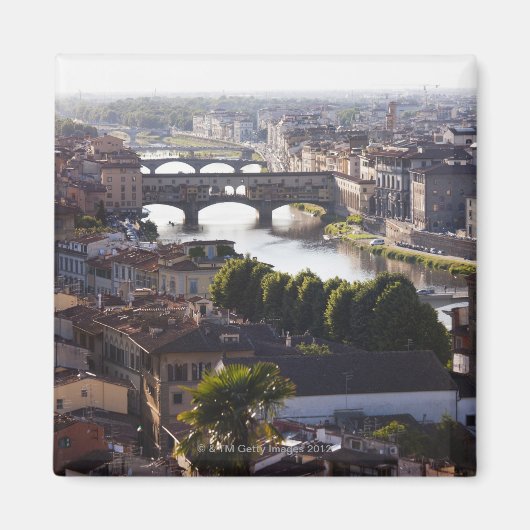 Italien, Florenz, Ponte Vecchio und Fluss Arno Magnet (Vorne)