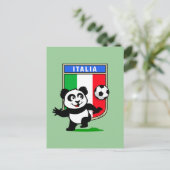 Italien Football Panda Postkarte (Stehend Vorderseite)