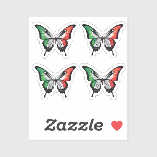 Italien Frack Butterfly Flag Aufkleber (Blatt)