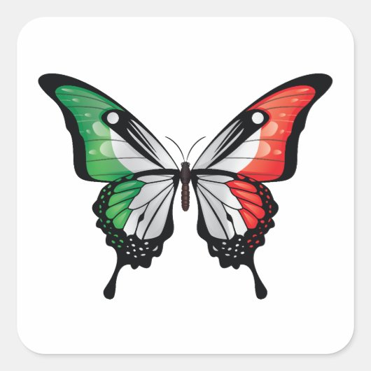 Italien Frack Butterfly Flag Quadratischer Aufkleber (Vorderseite)