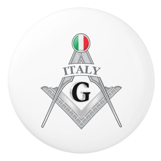 Italien Freimaurerei Zeichen Keramikknauf (Vorderseite)