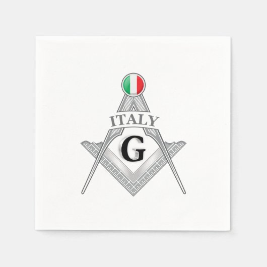 Italien Freimaurerei Zeichen Serviette (Vorderseite)
