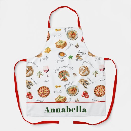 Italien Fun Food Koch farbenfroh Schürze (Vorderseite)