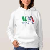Italien Fußball Fan Kind Dabbing Schulboy Hoodie (Vorderseite)