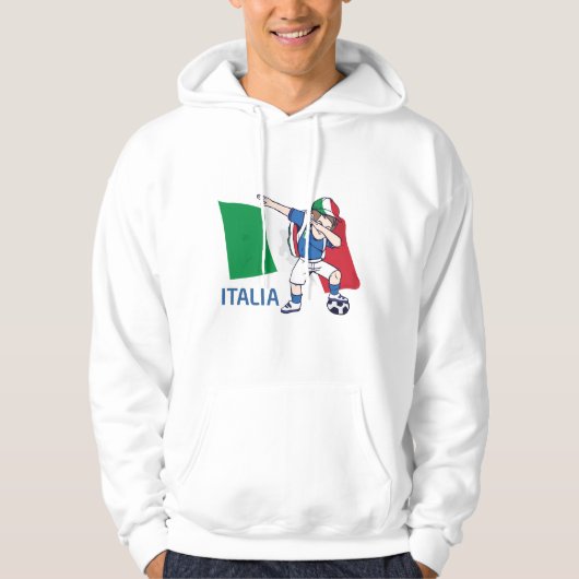 Italien Fußball Fan Kind Dabbing Schulboy Hoodie (Vorderseite)