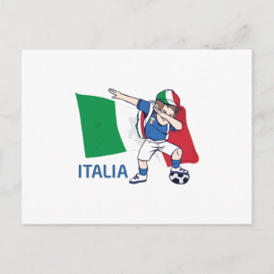 Italien Fußball Fan Kind Dabbing Schulboy Postkarte