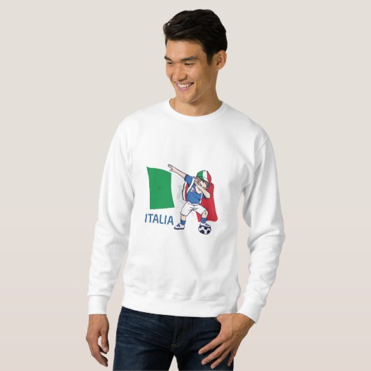 Italien Fußball Fan Kind Dabbing Schulboy Sweatshirt (Vorne ganz)