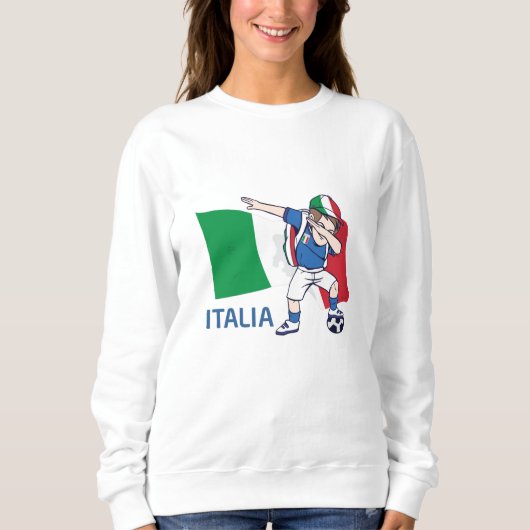 Italien Fußball Fan Kind Dabbing Schulboy Sweatshirt (Vorderseite)