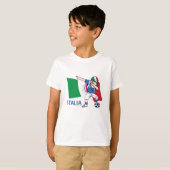 Italien Fußball Fan Kind Dabbing Schulboy T-Shirt (Vorne ganz)