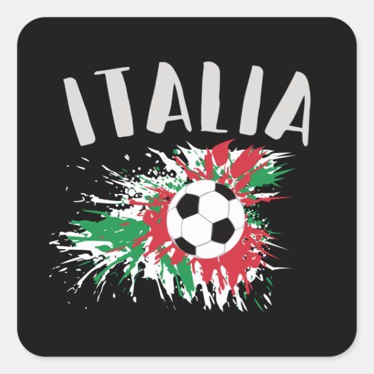 Italien-Fußball-Grunge-Flagge Quadratischer Aufkleber (Vorderseite)