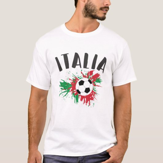 Italien-Fußball-Grunge-Flagge T-Shirt (Vorderseite)