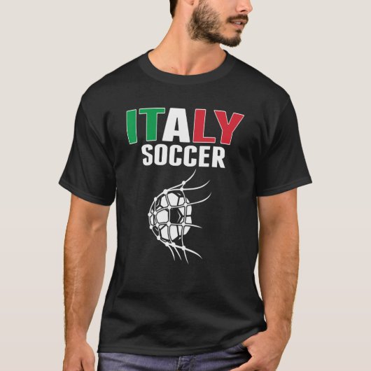Italien Fußball im Netz Ziel Italienischer Fußball T-Shirt (Vorderseite)