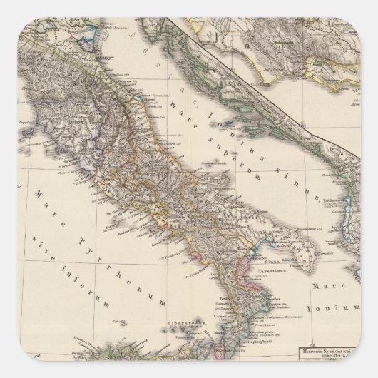 Italien, Gallia cisalpina, Sizilien, Sardinien Quadratischer Aufkleber (Vorderseite)