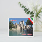 Italien - Gardasee - Sirmione - Burg Scaligero - Postkarte (Stehend Vorderseite)