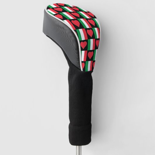 Italien Golf Lover Herzstück Muster Italienische F Golf Headcover (angewinkelt)