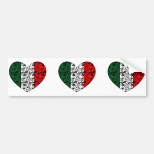 Italien-Herz Autoaufkleber (Vorne)
