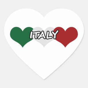 Italien-Herz Herz-Aufkleber