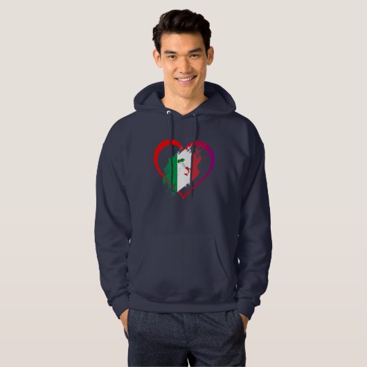 Italien-Herz Hoodie (Vorne ganz)