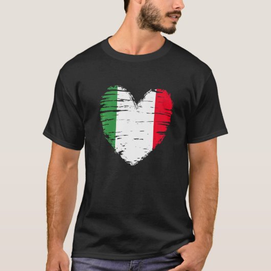 Italien Herz Italienische Flagge Italienischer Pri T-Shirt (Vorderseite)