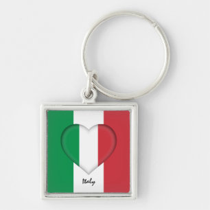 Italien & Herz, italienische Flaggenmode/Sport Schlüsselanhänger