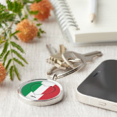Italien & Herz, italienische Flaggenmode/Sport Schlüsselanhänger (Seite)