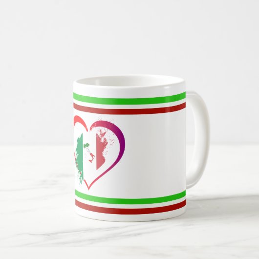 Italien Herz Kaffeetasse (VorderseiteRechts)