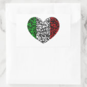 Italien Herz Rechteckiger Aufkleber (Tasche)
