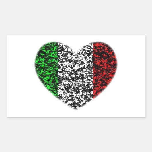 Italien Herz Rechteckiger Aufkleber (Vorderseite)