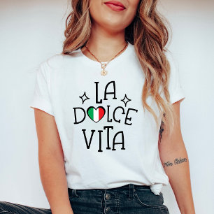 Italien Herz-Shirt La Dolce Vita Italienische Flag T-Shirt