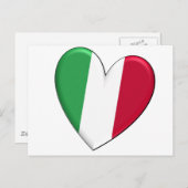 Italien Herzenflagge Postkarte (Vorne/Hinten)