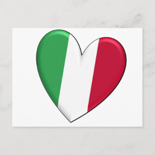 Italien Herzenflagge Postkarte