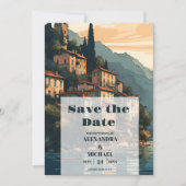 Italien Hochzeit in Urlaubsort Como Save The Date (Vorderseite)