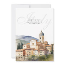 Italien Hochzeit in Urlaubsort Save the Date Karte