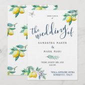 Italien Hochzeitseinladung, Lemon und Olivenöl Einladung (Vorne/Hinten)